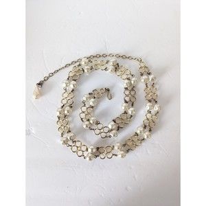 Elegant Gold and Pearl Women's Belt
